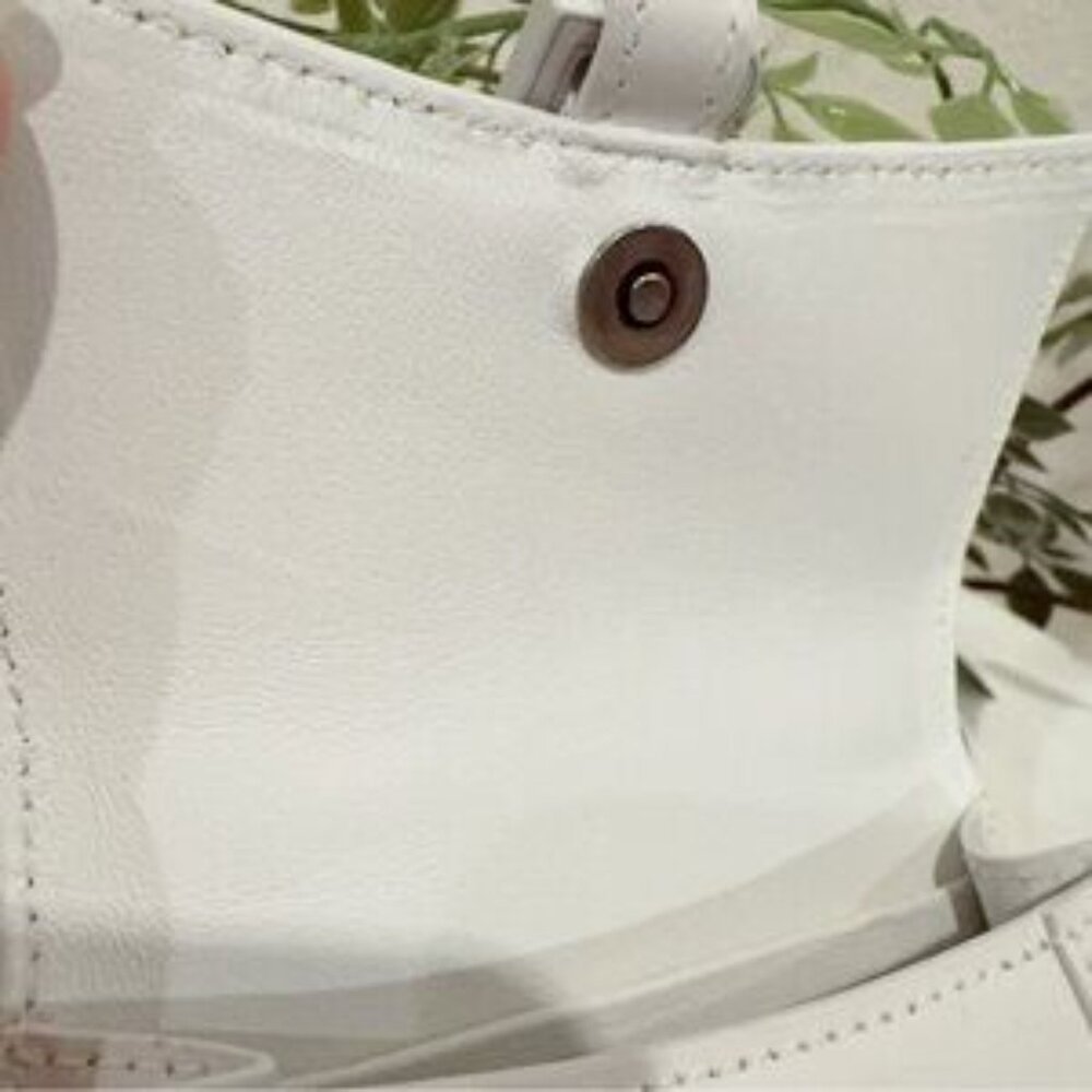 NWT Balenciaga Mini Hourglass All White Leather Top Handle Bag / Crossbody - Picture 4 of 8